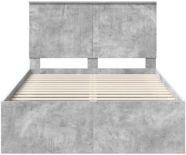 vidaXL Bettrahmen mit Kopfteil Beton 120 x 200 cm Massives Kiefernholz 3411031 Bild 7