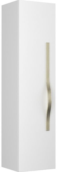 BADEDU FILS Hochschrank 33 cm breit, Weiß, Griff Silber