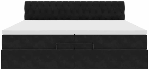 vidaXL Ottoman-Bett mit Matratzen & LEDs Schwarz 200x200 cm Samt 3312718 Bild 5