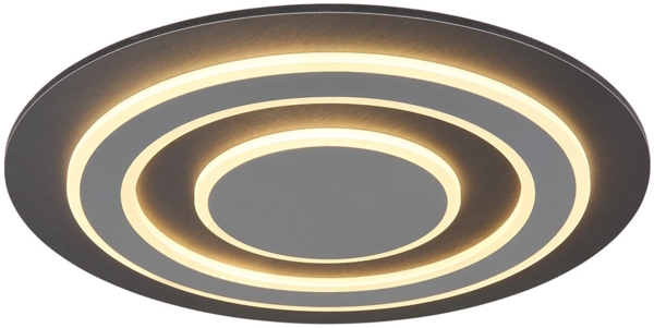 LED Deckenleuchte, Metall, Anthrazit, Grau, D 48 cm