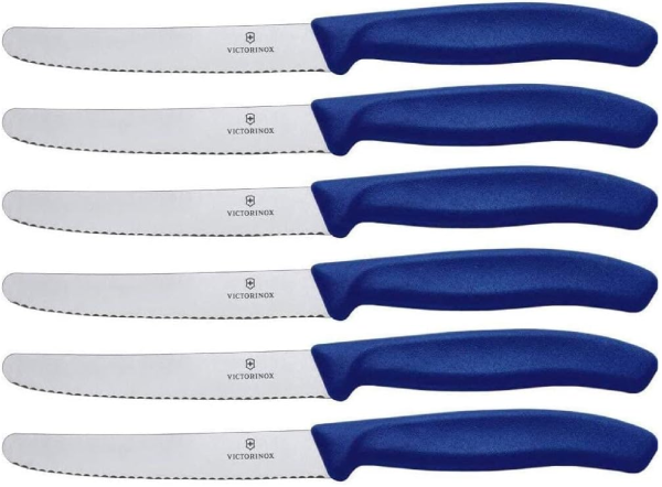 Victorinox Brötchenmesser SwissClassic 6er Set Blau Neue Griffform