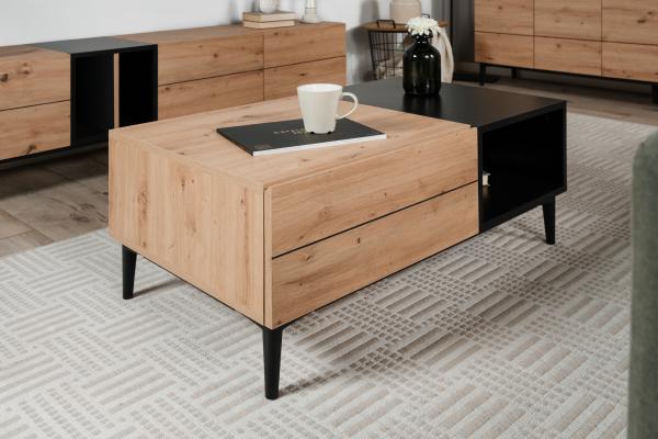 Finori 'Nola' Couchtisch, Artisan Oak/Schwarz