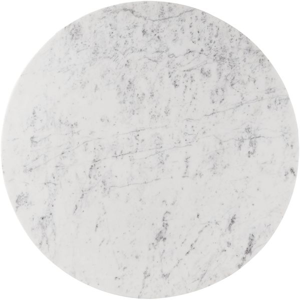Esstisch rund ⌀ 137 cm Marmor weiß / Kreuzgestell Eisen Antik Grau BARCELONA #307 Bild 2