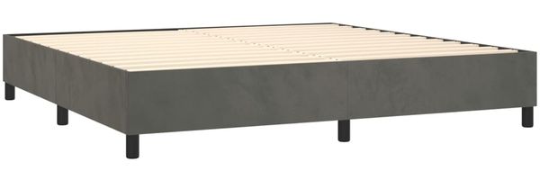 vidaXL Boxspringbett mit Matratze & LED Dunkelgrau 200x200 cm Samt, Härtegrad: H2 [3136324] Bild 5