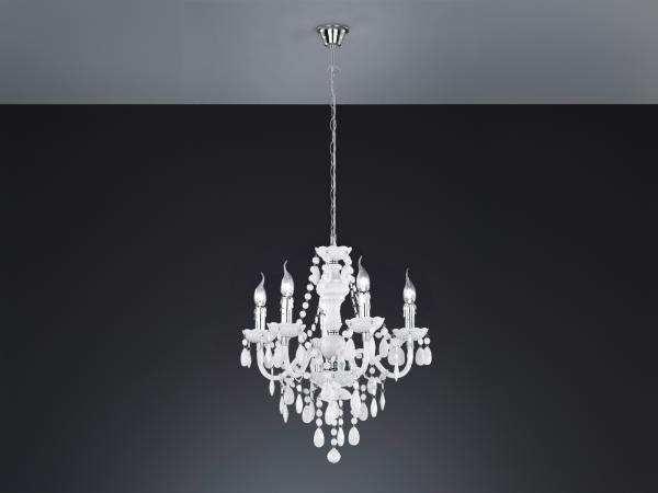 Reality|Trio Acryl Kronleuchter Lüster, 5-flammig ~ weiß