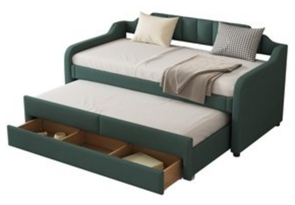 Merax Daybett, 90x200cm mit Schubladen und Ausziehbett 90x190cm, Tagesbett Schlafsofa Bild 6