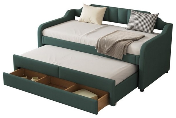 Merax Daybett, 90x200cm mit Schubladen und Ausziehbett 90x190cm, Tagesbett Schlafsofa Bild 4