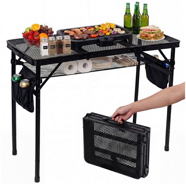 SEHAUSEU Campingtisch klappbar Klapptisch höhenverstellbarer Grilltisch