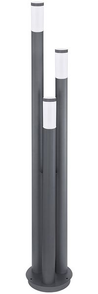 Stehleuchte, Edelstahl, anthrazit, 3-Säulen, H 170 cm, BOSTON