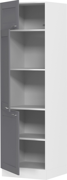 VCM Küchenmöbel Unterschrank Colura 920546 Weiß / Anthrazit H. 207 x B. 60 x T. 57 cm