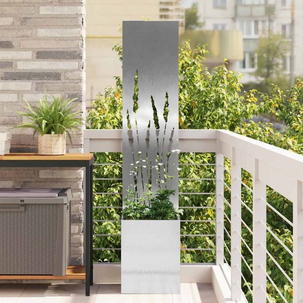 vidaXL Garten Sichtschutz-Leinwand Silber 32 x 150 cm Edelstahl 876396