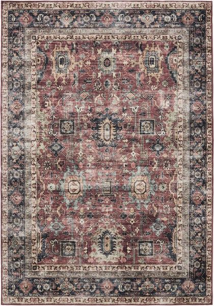 Interiyou Teppich Gent, Rechteckig, Höhe: 5 mm, Vintage Kurzflor für Wohnzimmer, Schlafzimmer, waschbar, pflegeleicht