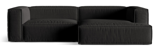 Micadoni Ecksofa Nuria 4-Sitzer Rechts Strukturierter Stoff Schwarz