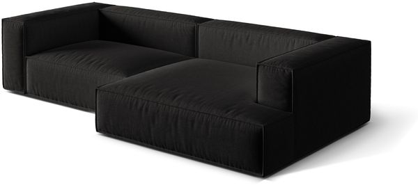 Micadoni Ecksofa Nuria 4-Sitzer Rechts Strukturierter Stoff Schwarz Bild 3