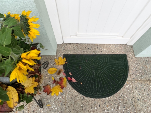 wash+dry by Kleen-Tex Fußmatte Halfmoon midnight green, rechteckig, Höhe: 8 mm