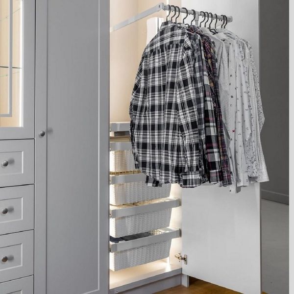 MS Beschläge Kleiderstange Stahl Lift Kleiderlift Schranklift Garderobenlift