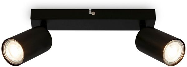 BRILONER - Deckenlampe schwenkbar, GU10 Fassung, max. 9 W, Deckenleuchte, Lampe, Wohnzimmerlampe, Schlafzimmerlampe, Küchenlampe, Deckenstrahler, Deckenbeleuchtung, Flurlampe, 25,5 cm, Schwarz