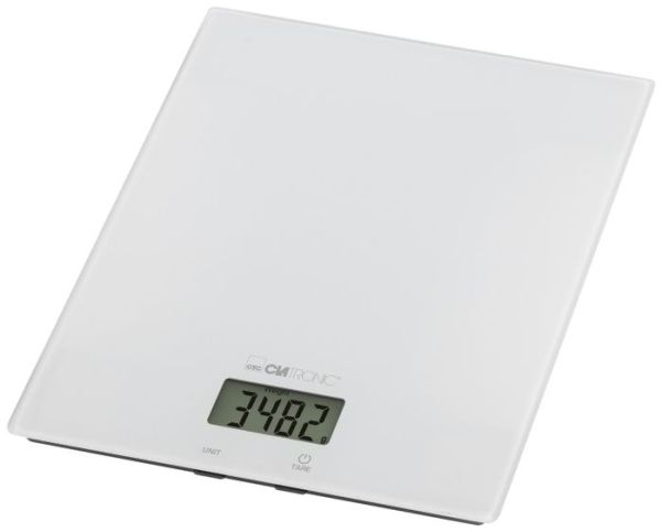 Clatronic KW 3820 Elektronische Küchenwaage 5 kg 1 g Weiß Glas Glas