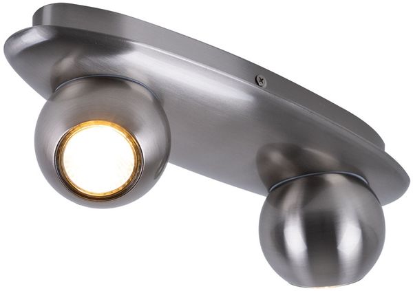 Deckenleuchte in silber mit zwei drehbaren Spots NORBELLO