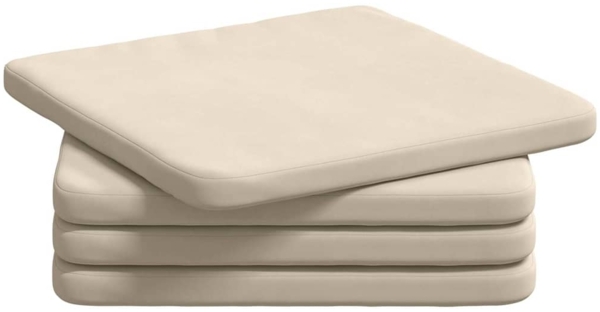vidaXL Sitzkissen 4 pcs Beige 40 x 40 x 3 cm Mikrofaserstoff 42015223