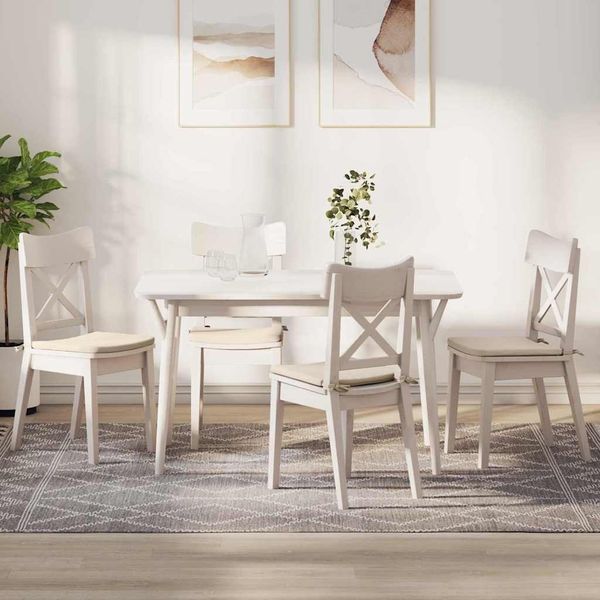 vidaXL Sitzkissen 4 pcs Beige 40 x 40 x 3 cm Mikrofaserstoff 42015223