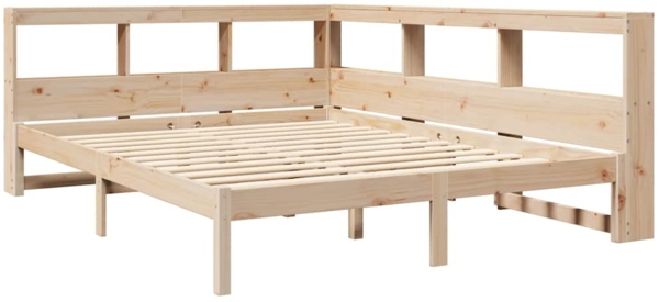 vidaXL Massivholzbett mit Regal ohne Matratze 150x200 cm Kiefernholz 3324314 Bild 3
