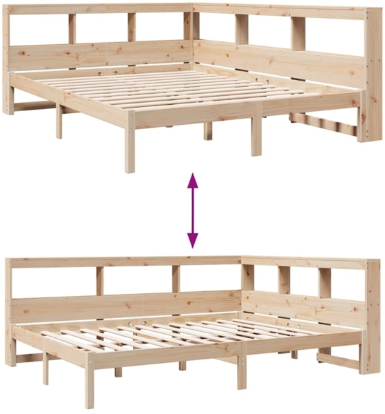vidaXL Massivholzbett mit Regal ohne Matratze 150x200 cm Kiefernholz 3324314 Bild 9
