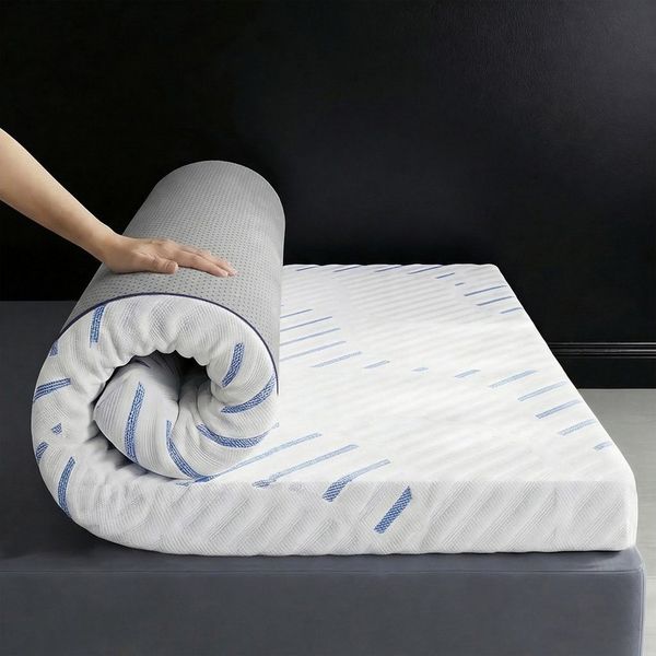 Klyvvo, Topper Matratzentopper H3/H4, mit waschbarem Bezug & Antirutsch, 7.5 cm hoch, Gel-Memory-Schaum, Bambuskohle-Schaum, Matratzenauflage passend für Schlafsofa und Boxspringbett
