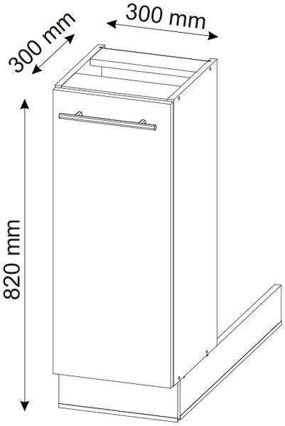 Kücheninsel Fame-Line Anthrazit Hochglanz 30 cm ohne Arbeitsplatte Vicco Bild 3