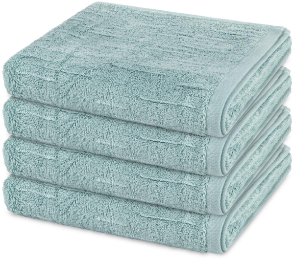Ross Premium 4 tlg. Frottier-Set - 4 X Handtuch (50 X 100cm) - 500 - Eukalyptus