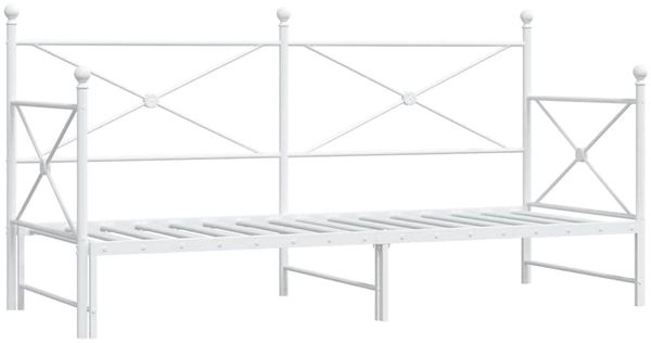 vidaXL Tagesbett Ausziehbar ohne Matratze Weiß 75x190 cm Stahl 4104686 Bild 2