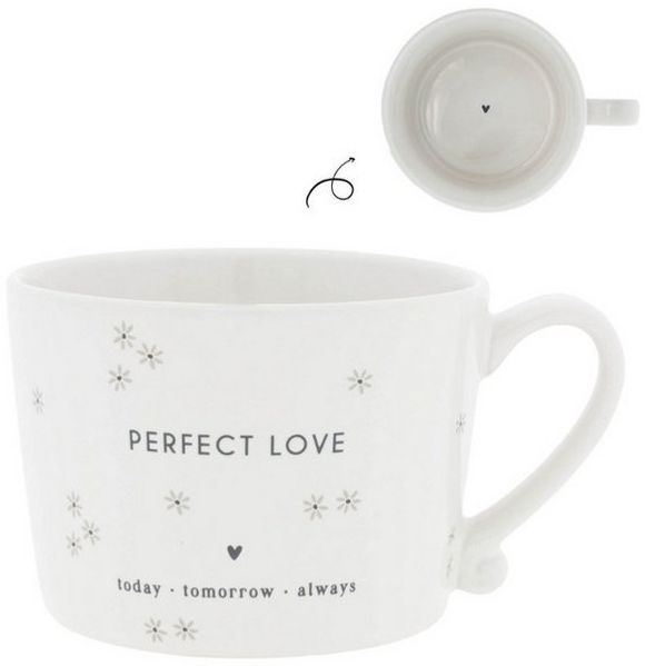 Bastion Collections Geschirr-Set Tasse - PERFECT LOVE - weiß