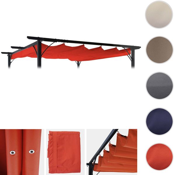 Ersatzbezug 370x300cm für Dach Pergola Pavillon HWC-C42 3,5x3,5m ~ terracotta Bild 6