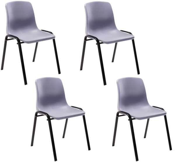 CLP 4er Set Stapelstuhl Nowra Kunststoff stapelbar und mit modernem Design,grau