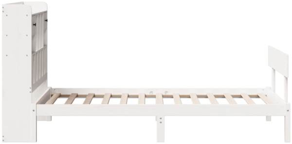 vidaXL Massivholzbett mit Regal ohne Matratze Weiß 75x190 cm Kiefer 3321819 Bild 6
