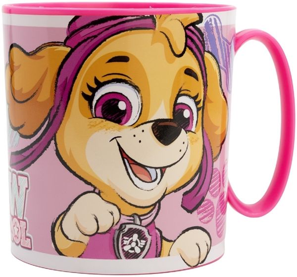 Paw Patrol Becher Mikrowellengeeigneter Kunststoffbecher 390 ml – Motivbecher für Kinder