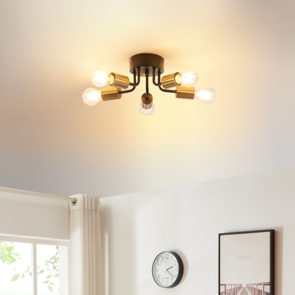 Deckenleuchte Barrow Schwarz/Gold [lux. pro]