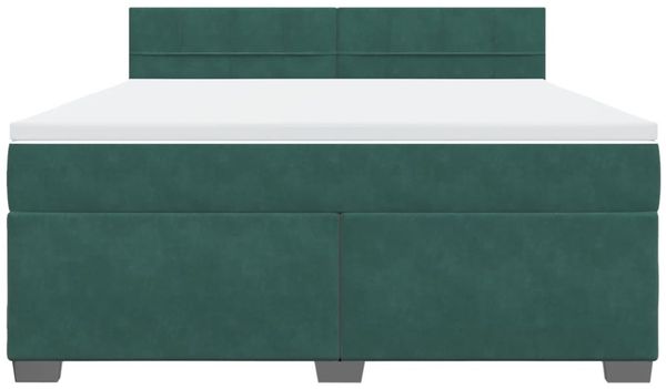 vidaXL Boxspringbett mit Matratze Dunkelgrün 180x200 cm Samt 3286381 Bild 4