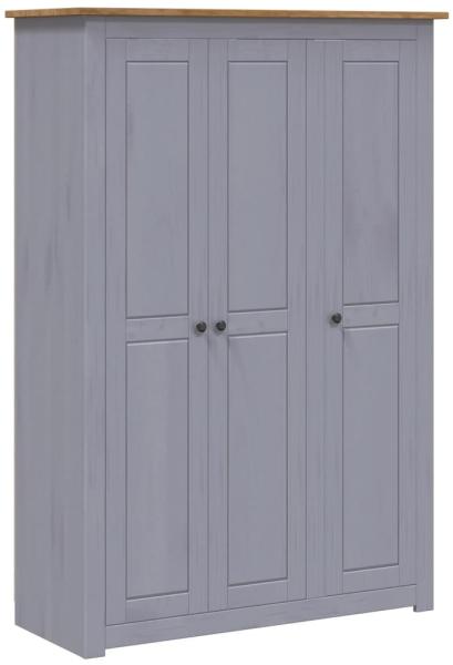 vidaXL Kleiderschrank 3-Türig Grau 118×50×171,5 cm Kiefer Panama Serie 282662