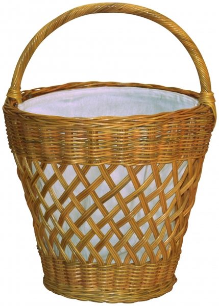 Fester handgemachter Tragekorb "Selly" aus Rattan, honigfarben