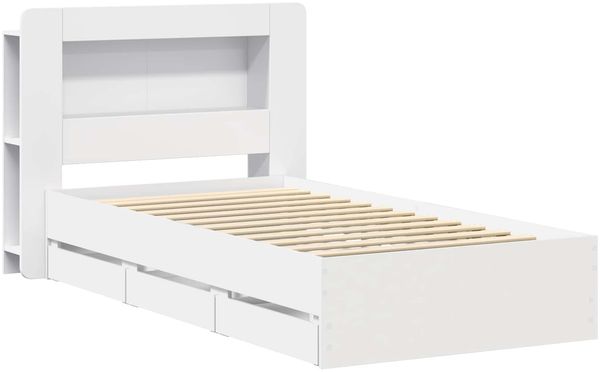 vidaXL Bettgestell mit Stauraum Weiß 75x190 cm Holzwerkstoff 3433996 Bild 3