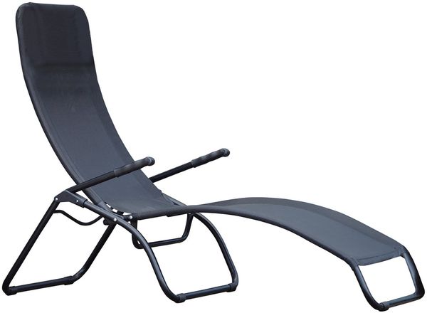 Terrassenliege Samba Edition aus Aluminium, Schwarz