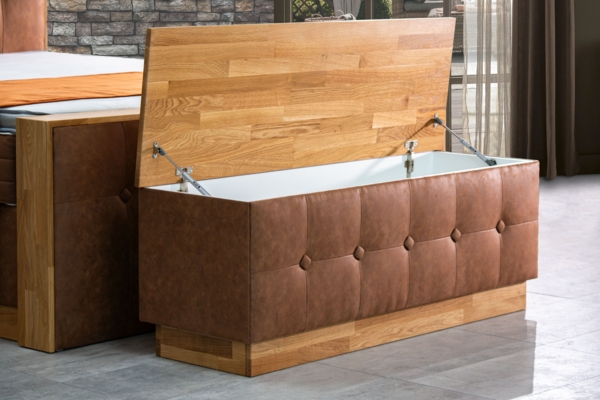 Meisterbetten Boxspringbett Zero3 200x220 in MS-Olive, Matratzenbezug Optiflex, Ergoflex-Topper, mit Fussteil Bild 4