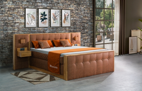 Meisterbetten Boxspringbett Zero3 200x220 in MS-Olive, Matratzenbezug Optiflex, Ergoflex-Topper, mit Fussteil Bild 3