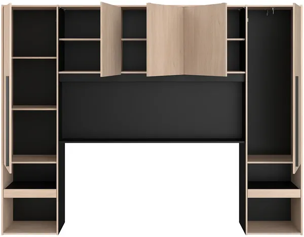 Vente-unique - VELONA Bett Holz, Platte SchwarzBeige - B 240 cm x H 202,8 cm x L 265,2 cm Bild 6