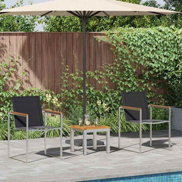 vidaXL Garten Essgruppe 3 pcs Braun und Schwarz 3334839