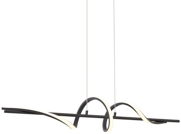 Qazqa Pendelleuchte Wokkel, LED fest integriert, Extra-Warmweiß, QAZQA Hängeleuchte, integrated, Schwarz, Aluminium, Design