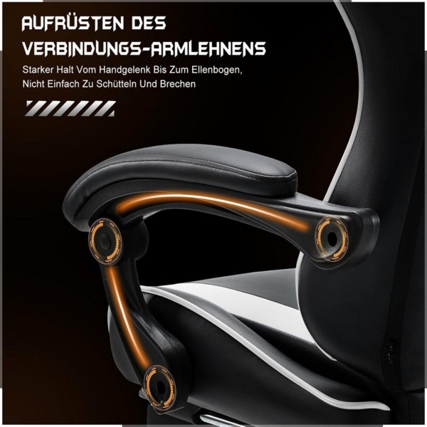 SURFOU Gaming Chair Stuhl PU-Leder Sessel Computerstuhl Computer Bürostuhl Office Chair (Racing Gamer Stuhl 113kg), Belastbarkeit 90-120°Rückenlehne Einstellbar Ergonomischer Bild 2