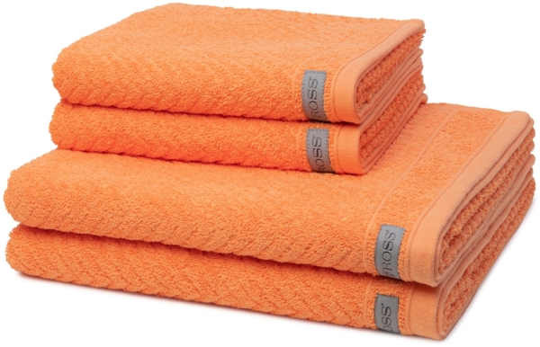 Ross Smart 4 tlg. Frottier-Set - 2 X Handtuch (50 X 100cm), 2 X Duschtuch (70 X 140cm) - 520 g/m2 - Nektarine