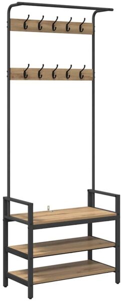 vidaXL Garderobenständer Artisan-Eiche 75 x 34 x 184 cm Holzwerkstoff 879958
